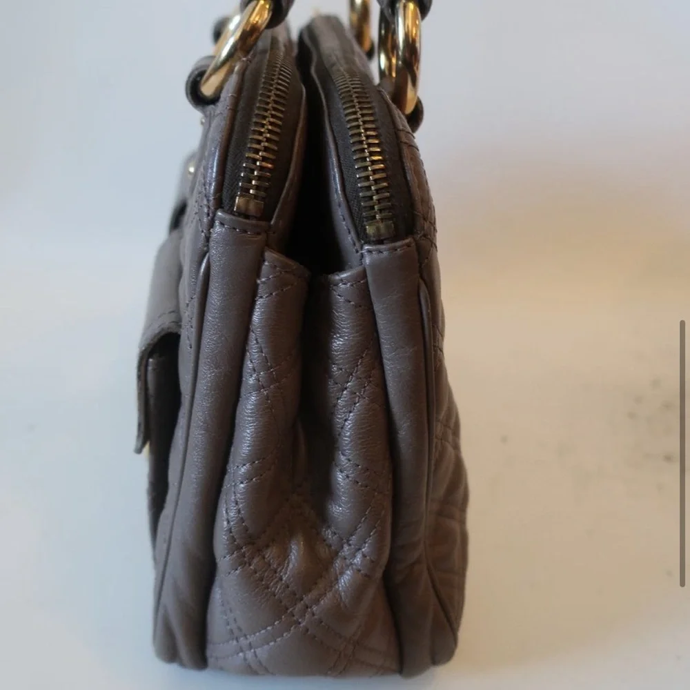Marc Jacobs Blake Quilted Venetia Satchel Handbag. Italian Leather. Puffer AUTH - Picture 6 of 17